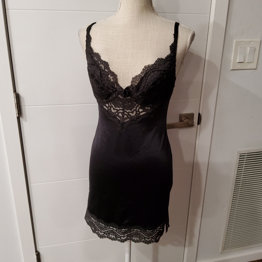 Victoria's Secret Black Lace Chemise